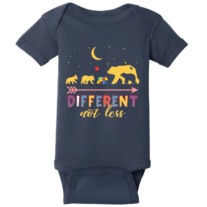 Mama Bear Different Not Less Autism Awareness Baby Bodysuit