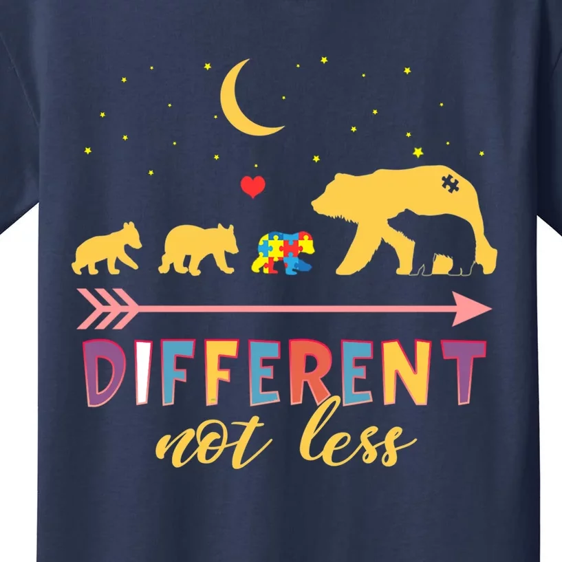 Mama Bear Different Not Less Autism Awareness Kids T-Shirt