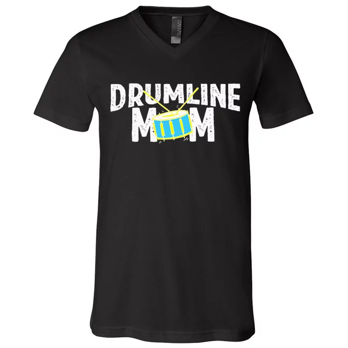 Marching Band Drums Drumline Mom V-Neck T-Shirt