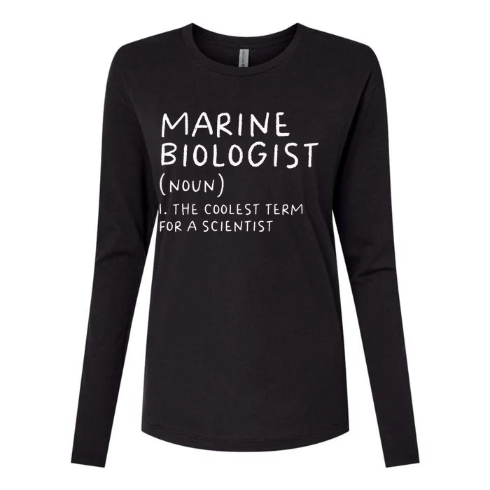 Marine Biologist Definition Funny Scientist Science Teacher Womens Cotton Relaxed Long Sleeve T-Shirt