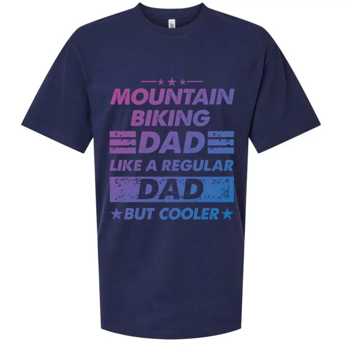 Mountain Biking Dad Like A Regular Dad Funny Mountain Biking Gift Sueded Cloud Jersey T-Shirt