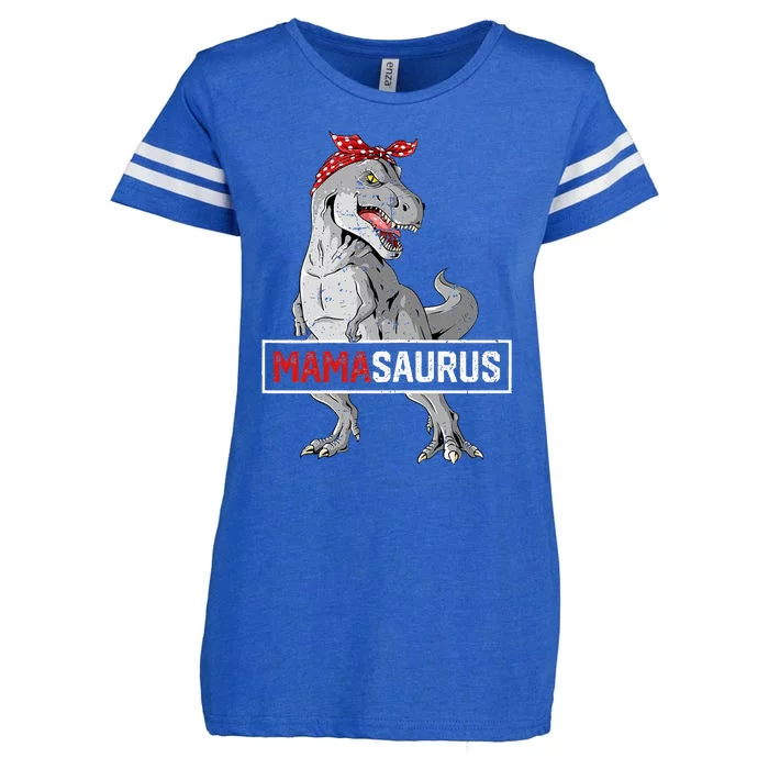 Mamasaurus Birthday Dinosaur Mommy Family Matching Enza Ladies Jersey Football T-Shirt