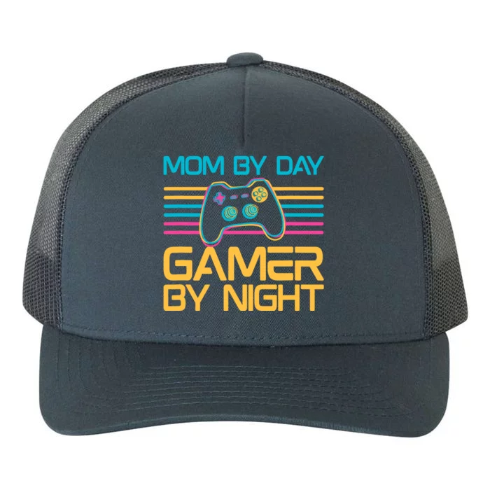 Mom By Day Gamer By Night Video Games Lover Gamer Mom Yupoong Adult 5-Panel Trucker Hat