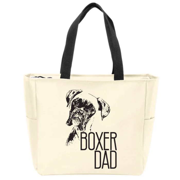 Men BOXER DAD DOG FACE DOG LOVERS BOXER DAD GIFT Zip Tote Bag