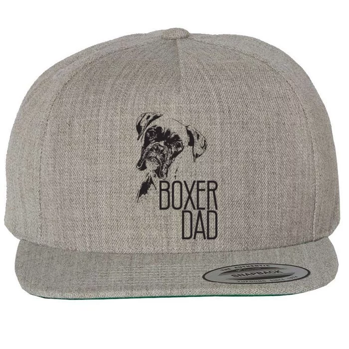 Men BOXER DAD DOG FACE DOG LOVERS BOXER DAD GIFT Wool Snapback Cap