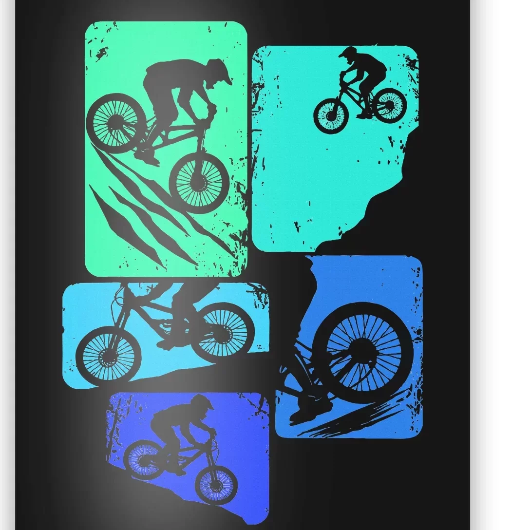 Mountain Bike Downhill Mtb Biking Cycling Biker Poster