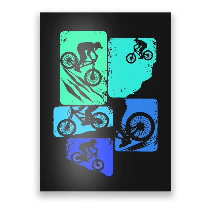 Mountain Bike Downhill Mtb Biking Cycling Biker Poster