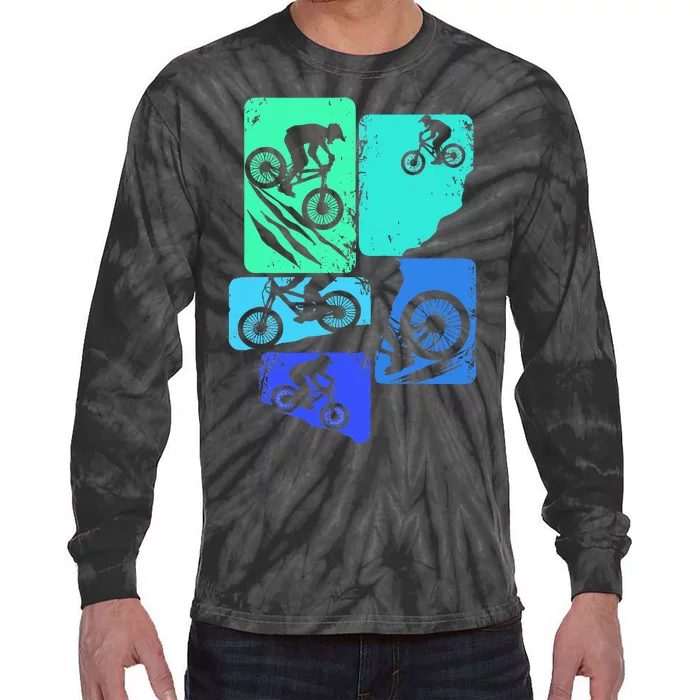 Mountain Bike Downhill Mtb Biking Cycling Biker Tie-Dye Long Sleeve Shirt