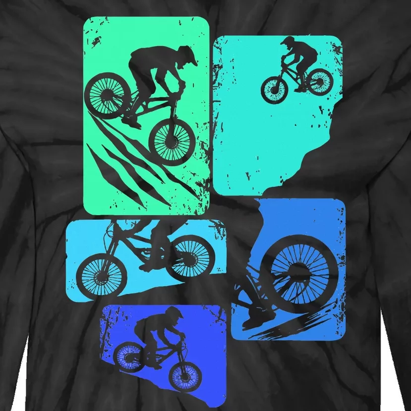 Mountain Bike Downhill Mtb Biking Cycling Biker Tie-Dye Long Sleeve Shirt