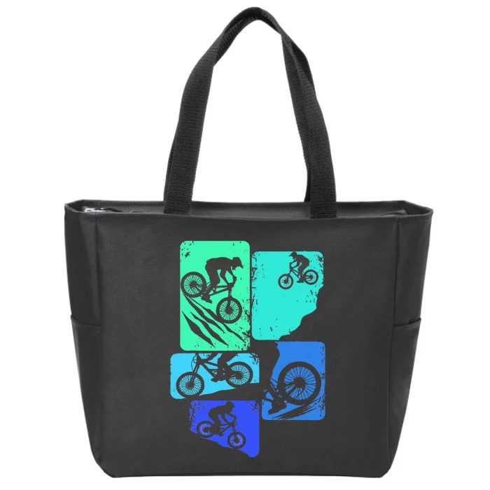 Mountain Bike Downhill Mtb Biking Cycling Biker Zip Tote Bag