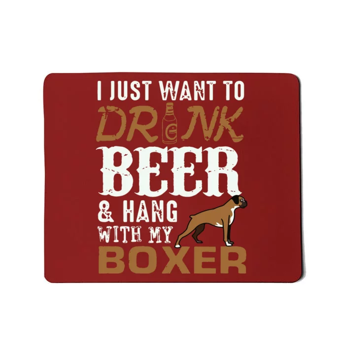 Men Boxer Dad T Funny Fathers Day Dog Lover Gift Beer Tee Mousepad