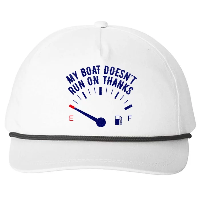 My Boat Doesnt Run On Thanks Funny Boating Vintage Snapback Five-Panel Rope Hat