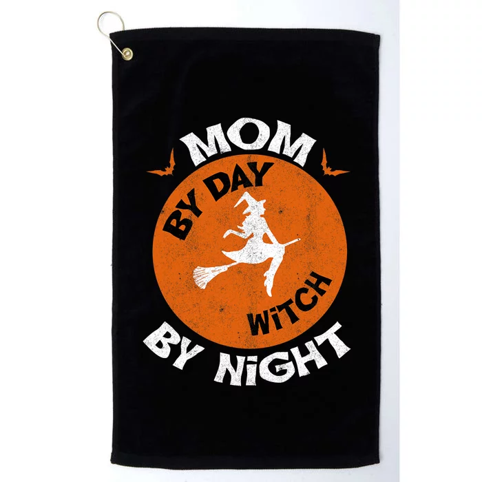 Mom By Day Witch By Night Mother Women Halloween Platinum Collection Golf Towel