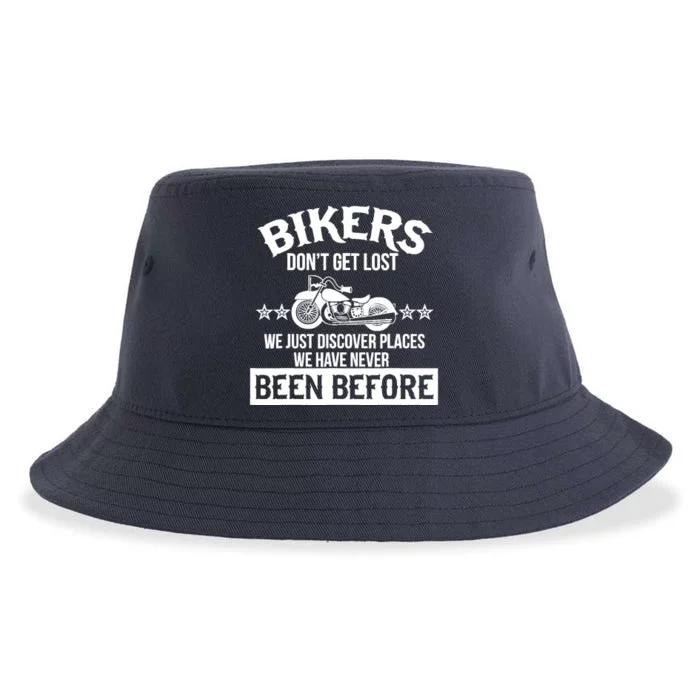 Motorcycle Bikers Dont Get Lost Funny Custom Vintage Sustainable Bucket Hat