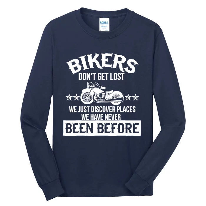 Motorcycle Bikers Dont Get Lost Funny Custom Vintage Tall Long Sleeve T-Shirt