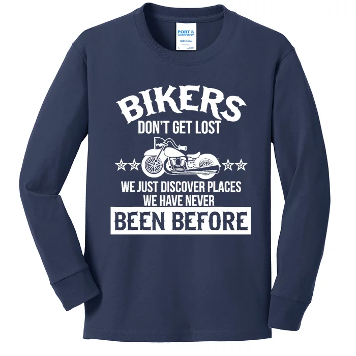 Motorcycle Bikers Dont Get Lost Funny Custom Vintage Kids Long Sleeve Shirt