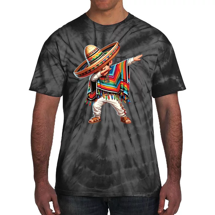 Mexican Boy Dabbing Poncho Cinco De Mayo Tie-Dye T-Shirt