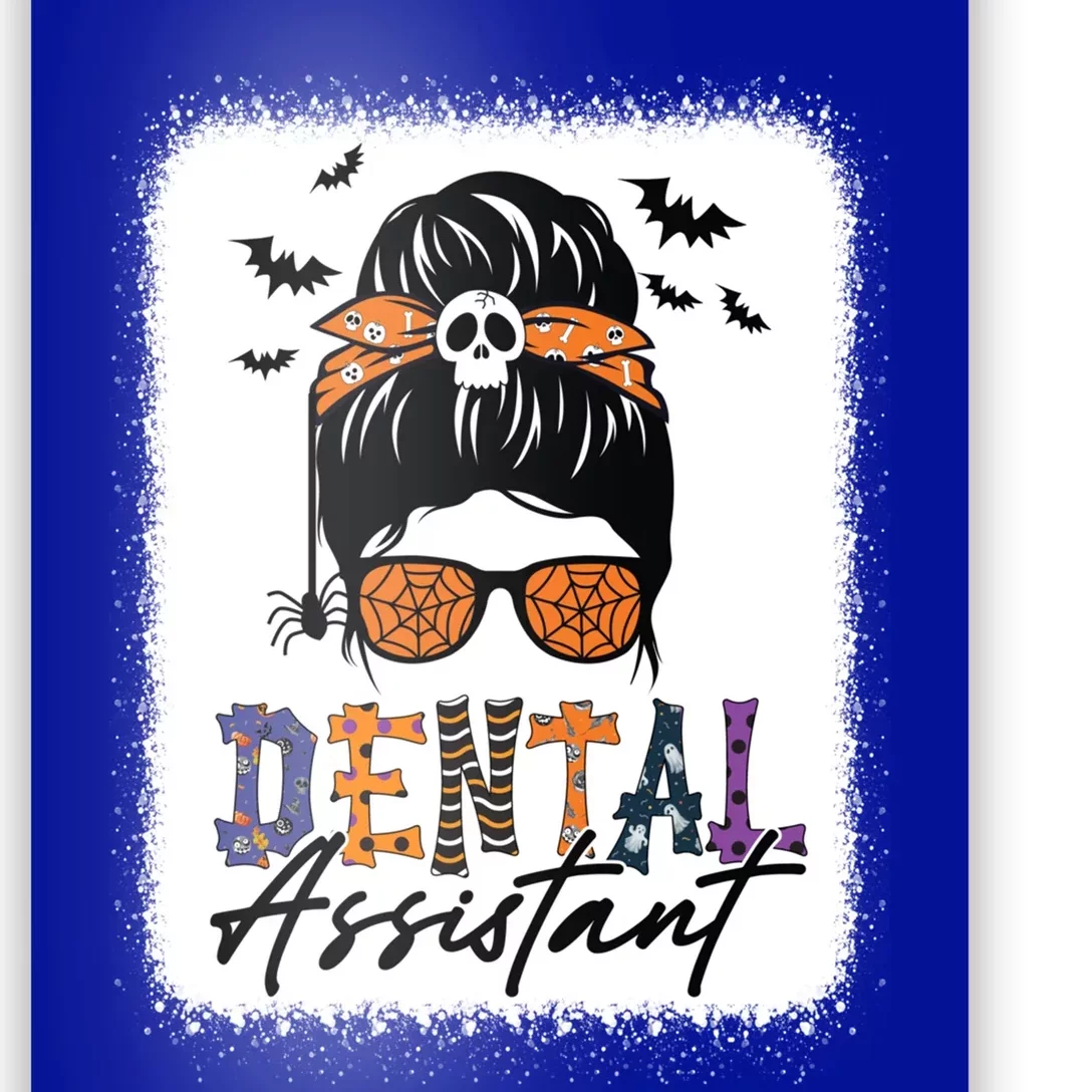 Messy Bun Dental Assistant Spooky Funny Dental Halloween Gift Poster