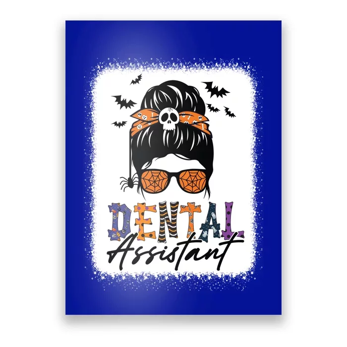 Messy Bun Dental Assistant Spooky Funny Dental Halloween Gift Poster