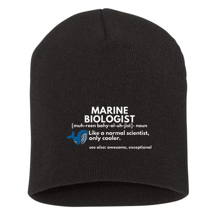 Marine Biologist Definition Funny Science Short Acrylic Beanie