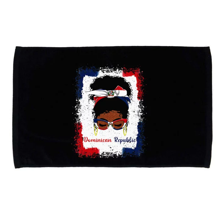 Messy Bun Dominican Republic Flag Woman Girl Microfiber Hand Towel