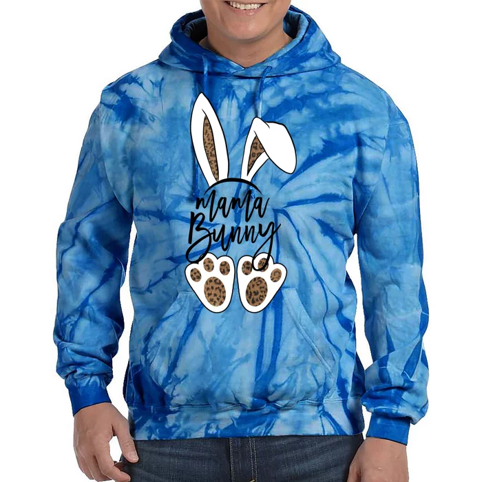 Mama Bunny Easter Bunny Leopard Gift Tie Dye Hoodie