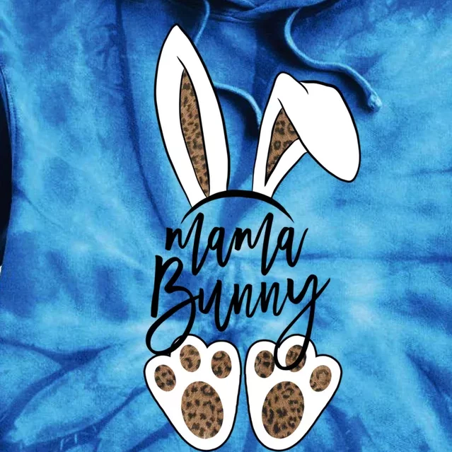 Mama Bunny Easter Bunny Leopard Gift Tie Dye Hoodie