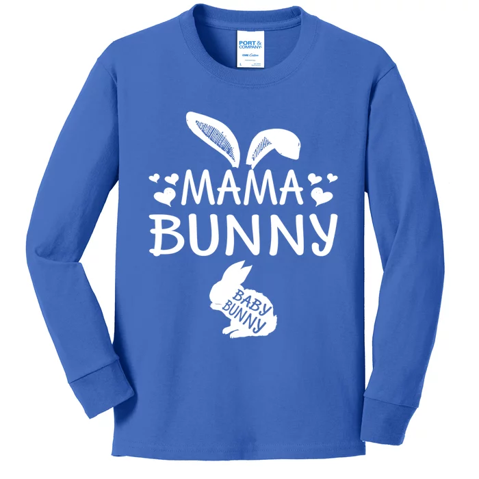 Mama Bunny Easter Pregnancy Announcet Gift Kids Long Sleeve Shirt