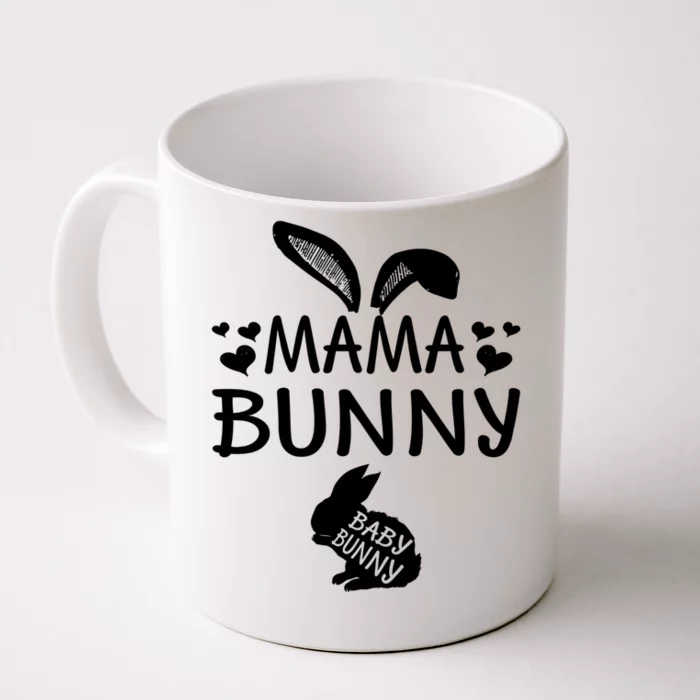 Mama Bunny Easter Pregnancy Announcet Gift Front & Back Coffee Mug