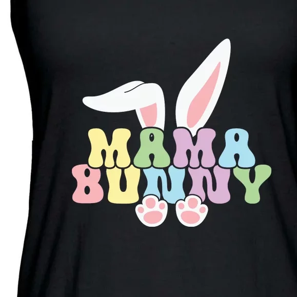 Mama Bunny Easter Mom Easter Bunny Mother's Day Easter Day Ladies Essential Flowy Tank