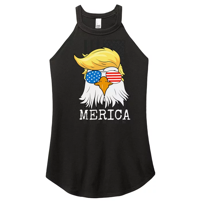 Merica Bald Eagle Trump American Flag Funny Gift Women’s Perfect Tri Rocker Tank