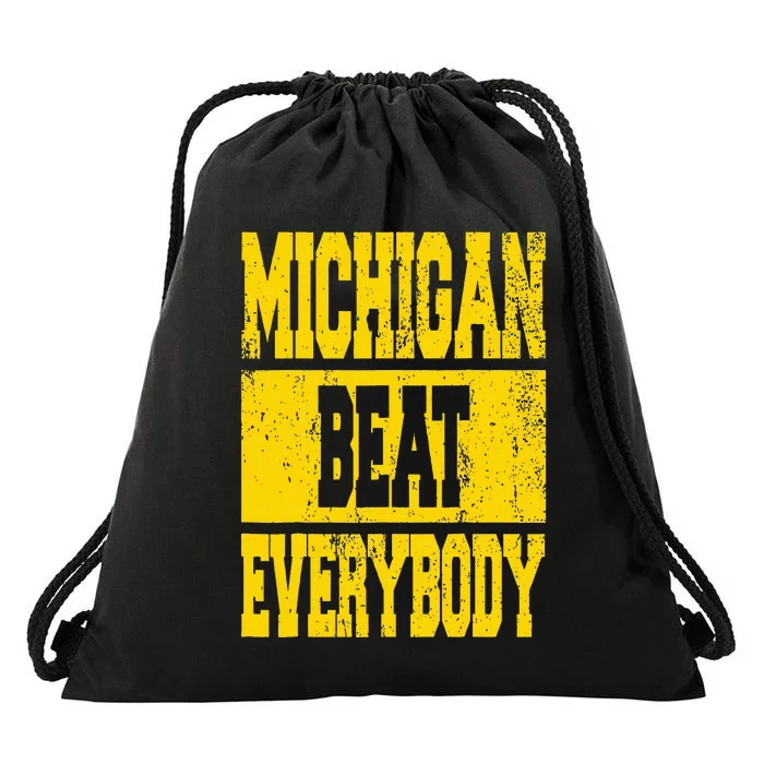 Michigan Beat Everybody Drawstring Bag