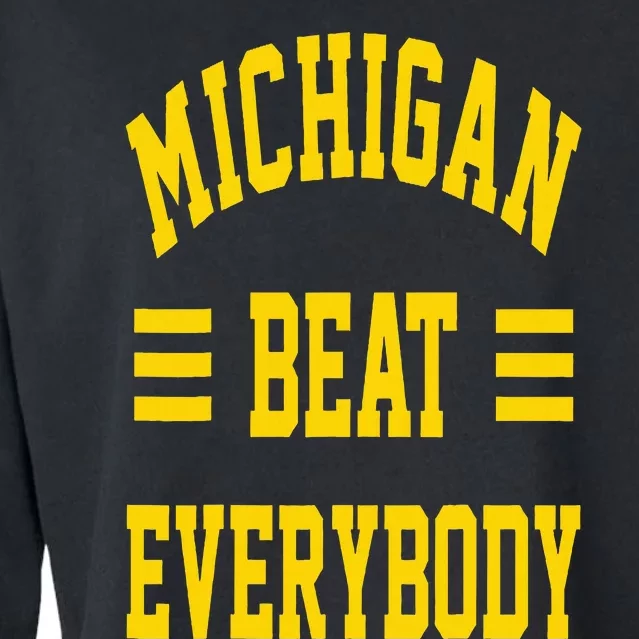 Michigan Beat Everybody Cropped Pullover Crew