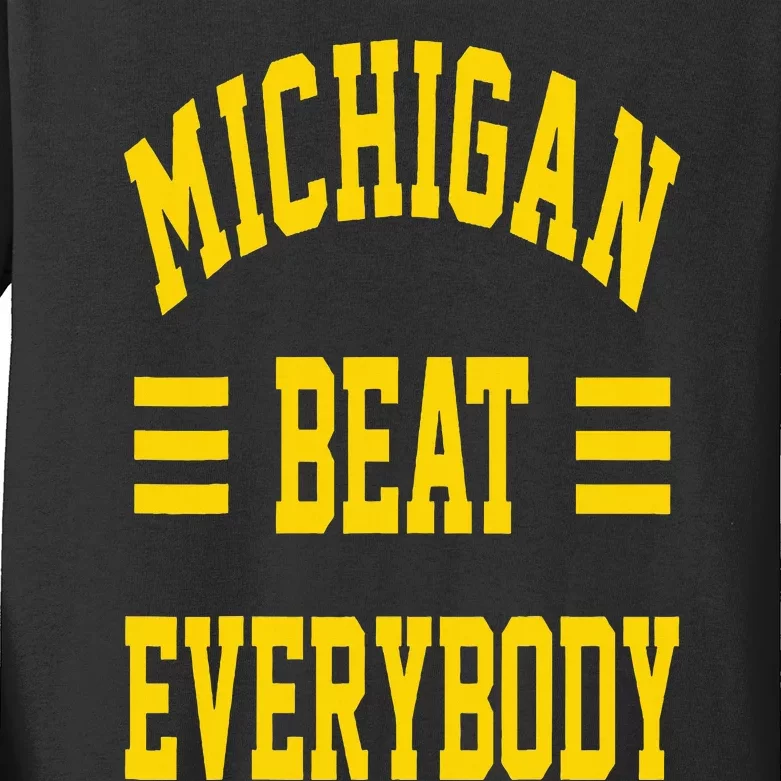 Michigan Beat Everybody Kids Long Sleeve Shirt