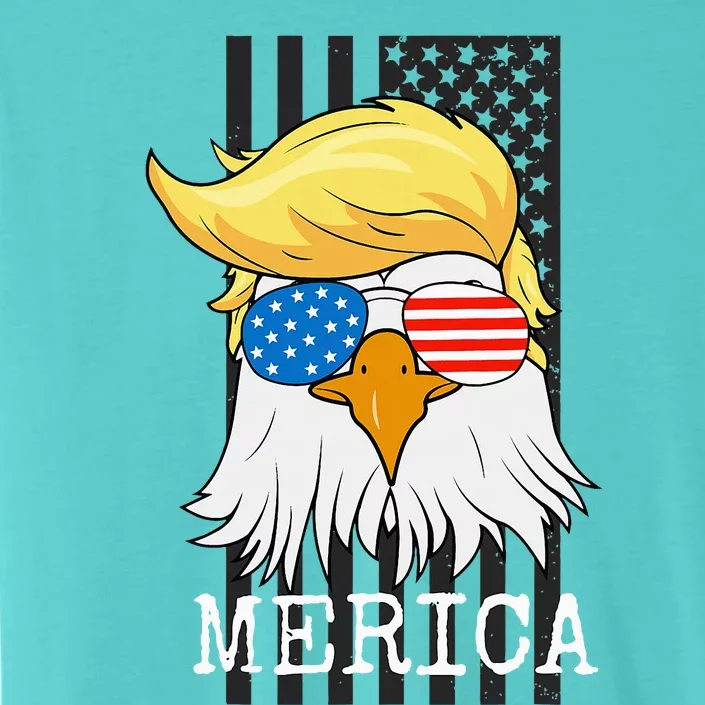 Merica Bald Eagle 4th Of July Trump American Flag ChromaSoft Performance T-Shirt