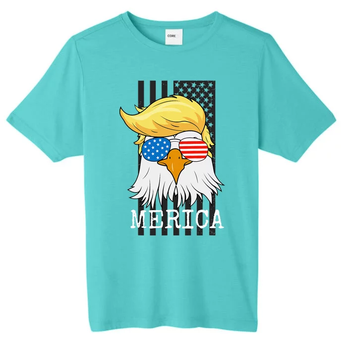 Merica Bald Eagle 4th Of July Trump American Flag ChromaSoft Performance T-Shirt