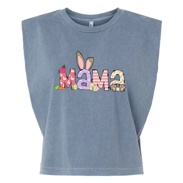 Mama Bunny Easter Mom Pregnancy Expecting Rabbit Mama Garment-Dyed Women's Muscle Tee