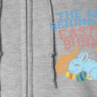 Man Behind Easter Bunny Funny Pregnancy Announcement Dad Full Zip Hoodie