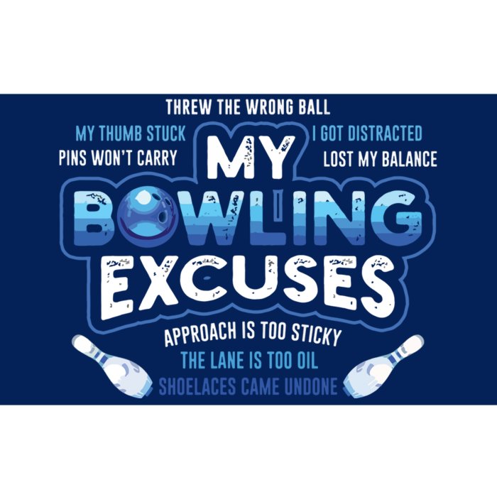 My Bowling Excuses Funny Bowling Gift Bumper Sticker