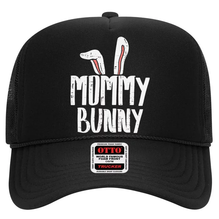 Mommy Bunny Ear Easter Family Matching Mom Mama Mother High Crown Mesh Trucker Hat