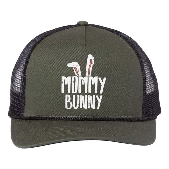 Mommy Bunny Ear Easter Family Matching Mom Mama Mother Retro Rope Trucker Hat Cap