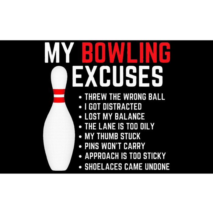 My Bowling Excuses Bowler Funny Bowling Bumper Sticker