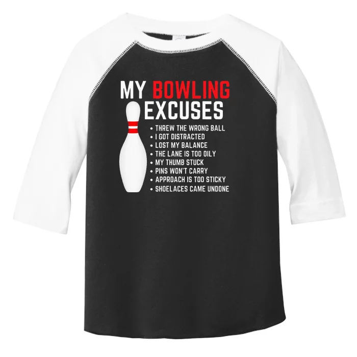 My Bowling Excuses Bowler Funny Bowling Toddler Fine Jersey T-Shirt