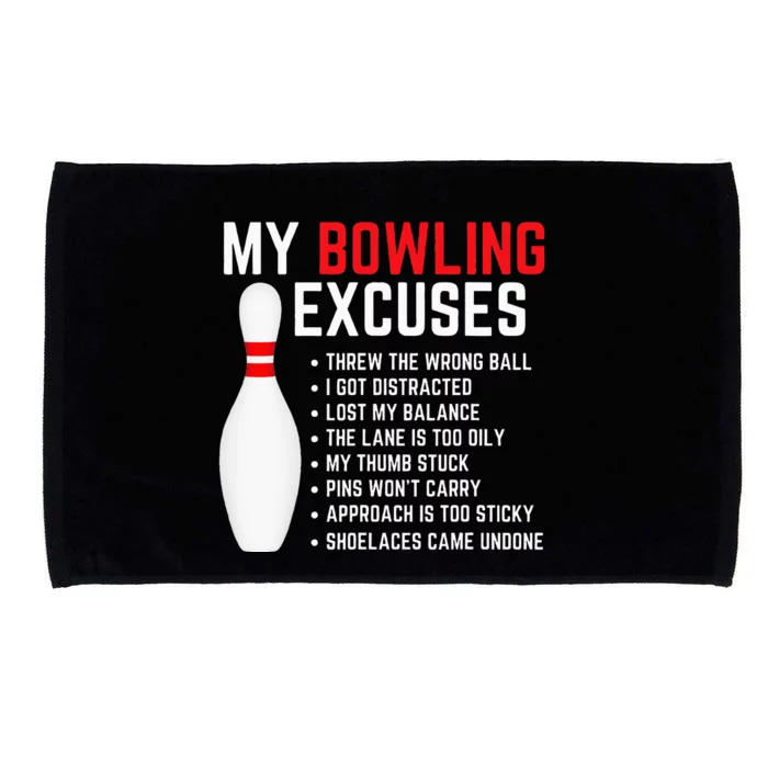 My Bowling Excuses Bowler Funny Bowling Microfiber Hand Towel