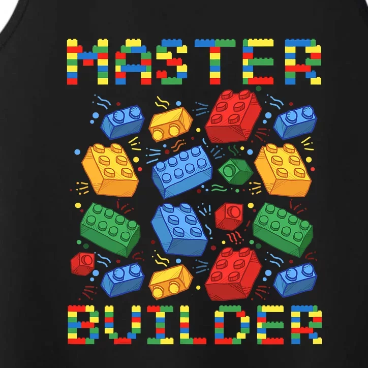 Master Builder Funny Building Blocks For Boys Performance Tank