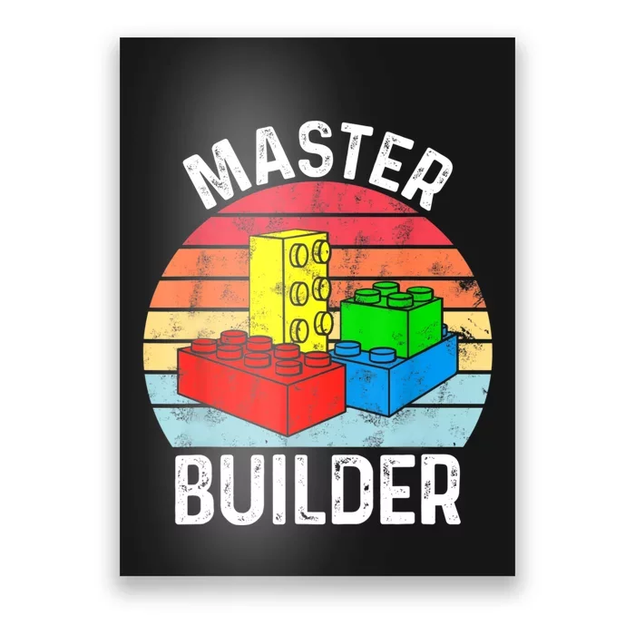 Master Builder Funny Building Blocks Toys Poster