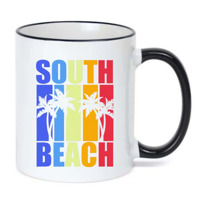 Miami Beach Florida Souvenir Colourful South Beach Black Color Changing Mug