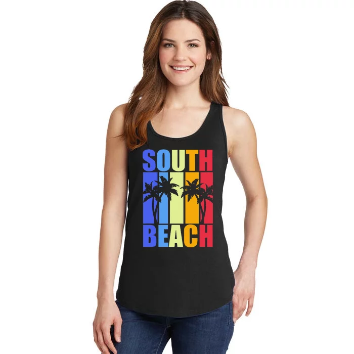 Miami Beach Florida Souvenir Colourful South Beach Ladies Essential Tank