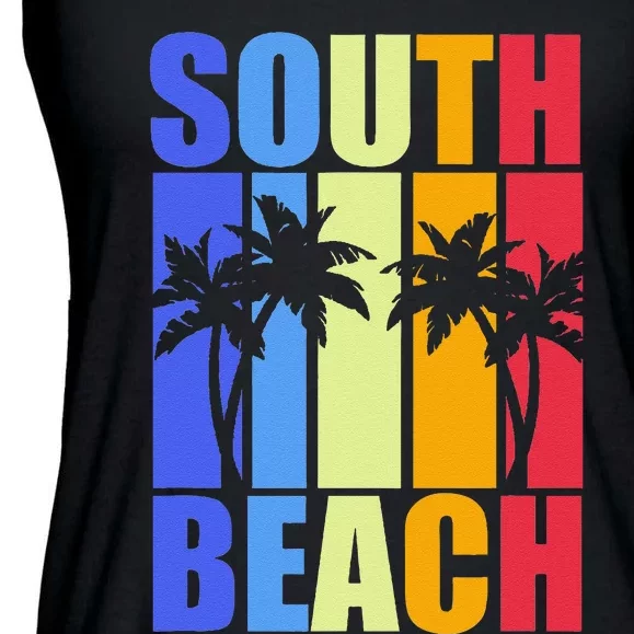 Miami Beach Florida Souvenir Colourful South Beach Ladies Essential Flowy Tank