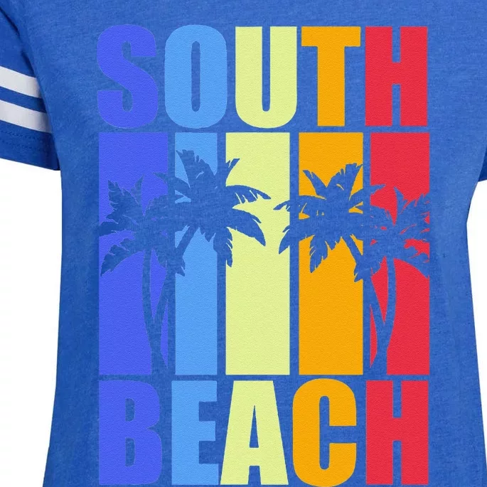 Miami Beach Florida Souvenir Colourful South Beach Enza Ladies Jersey Football T-Shirt